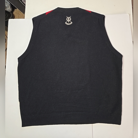 St Andrews Links By Peter Scott Pure Wool Argyle Print Vest Sweater Size XL - Picture 6 of 9